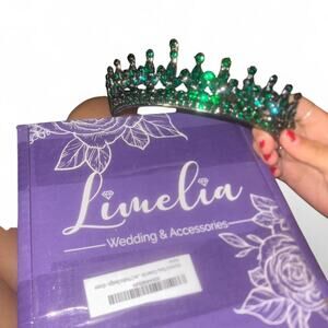 Beautiful green rhinestone tiara glamour